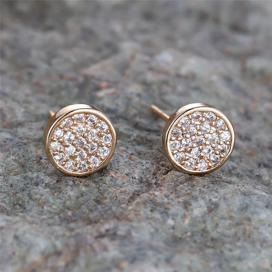 White Zircon Crystal Stud Earrings