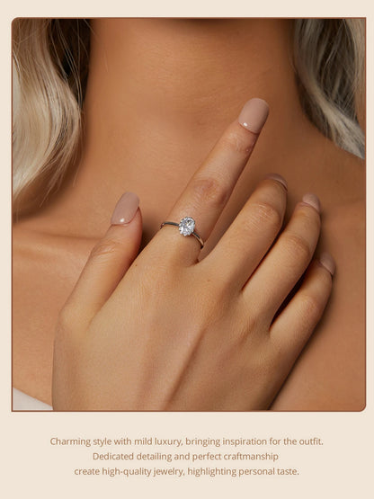 JEW026R   Moissanite Engagement Ring, Women's Solitaire Moissanite - Klixstore