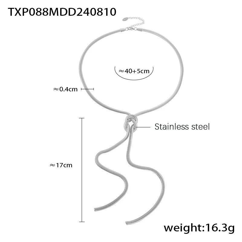 18k Gold Knotted Snake Chain Jewelry Set for Women