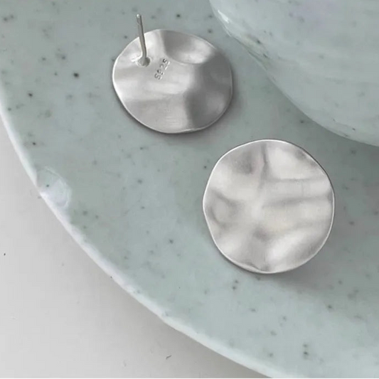 925 Silver Shiny Statement Stud Earrings