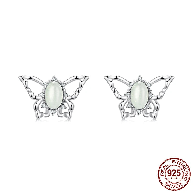 JEW003ER   925 Sterling Silver Cute Butterfly Stud Earrings - Klixstore
