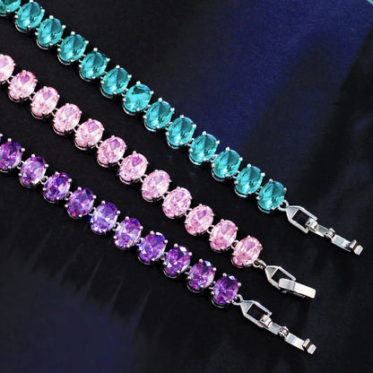Crystal Tennis Oval CZ Bracelet