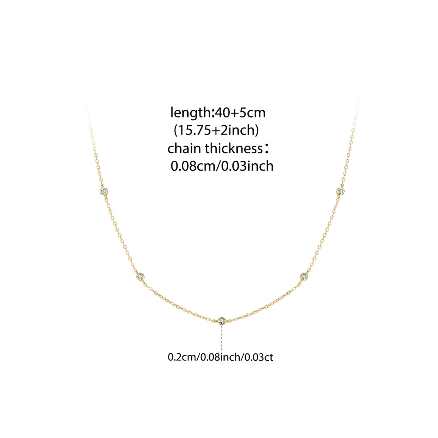 Gold Plated Moissanite Layering Necklace