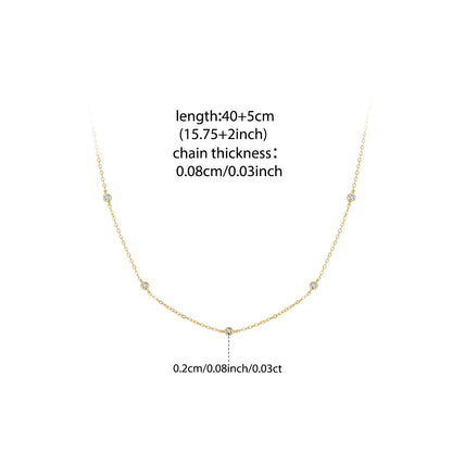 Gold Plated Moissanite Layering Necklace