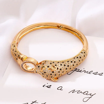 Leopard Diamond Bangle Bracelet