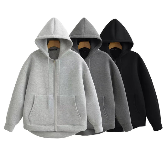 Women’s Gray Hooded Zip Jacket 2025