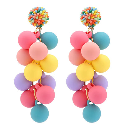Colored Acrylic Ball Pendant Earrings