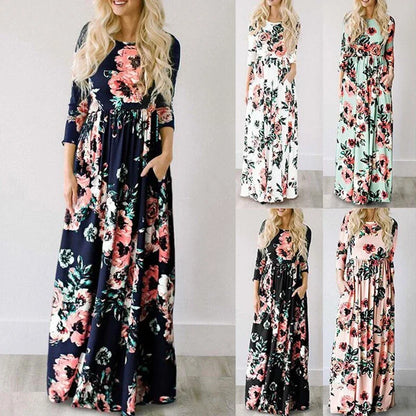 Boho Floral Maxi Beach Dress