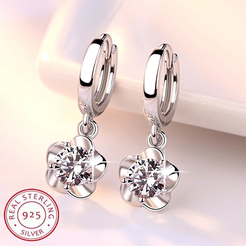 925 Sterling Silver Double Hoop Earrings