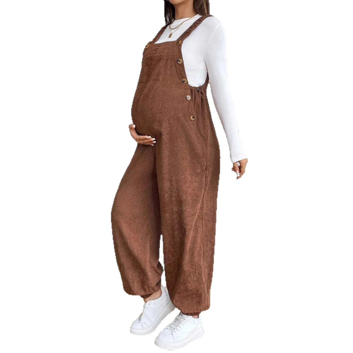 Adjustable Maternity Corduroy Overalls