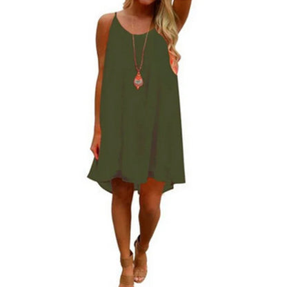 Sleeveless Hollow Out Mini Beach Dress