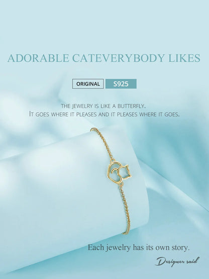 Cat And Heart Bracelets