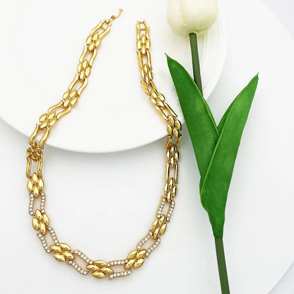 18K Gold Plated Monaco Cuban Chain Jewelry Set