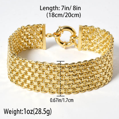 Wide Gold Link Chain Bracelet