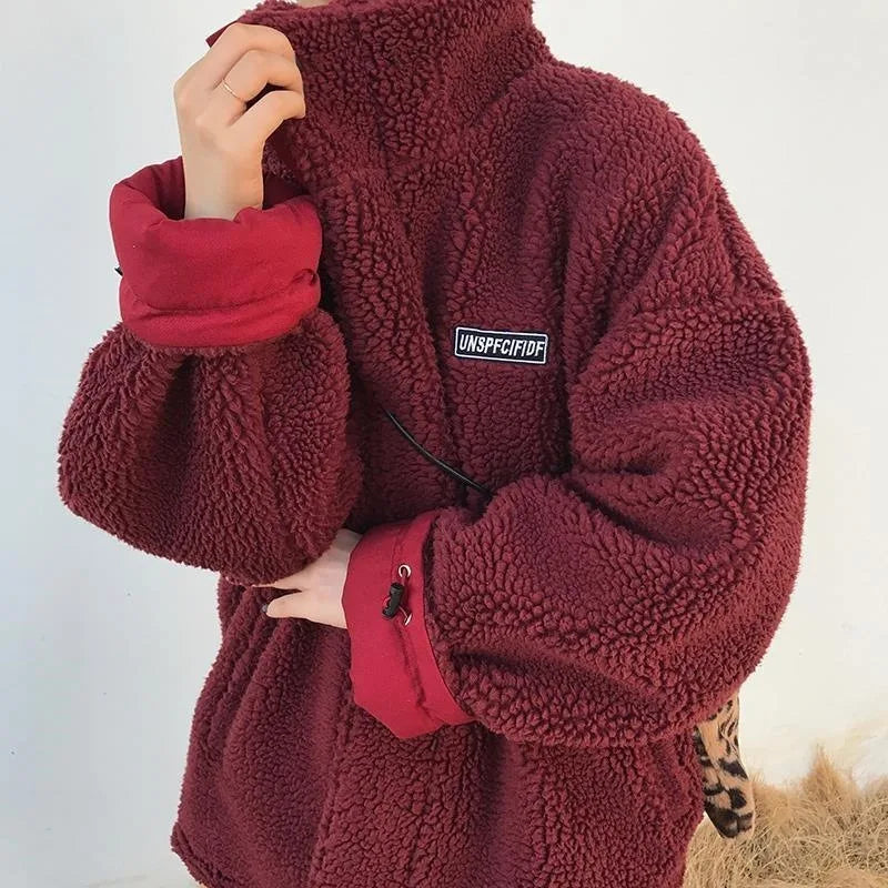 Reversible Winter Lamb Velvet Short Jacket for Women