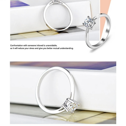 925 Sterling Silver CZ Engagement Ring for Women