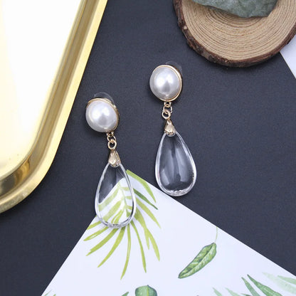 Retro Pearl Water Drop Earrings
