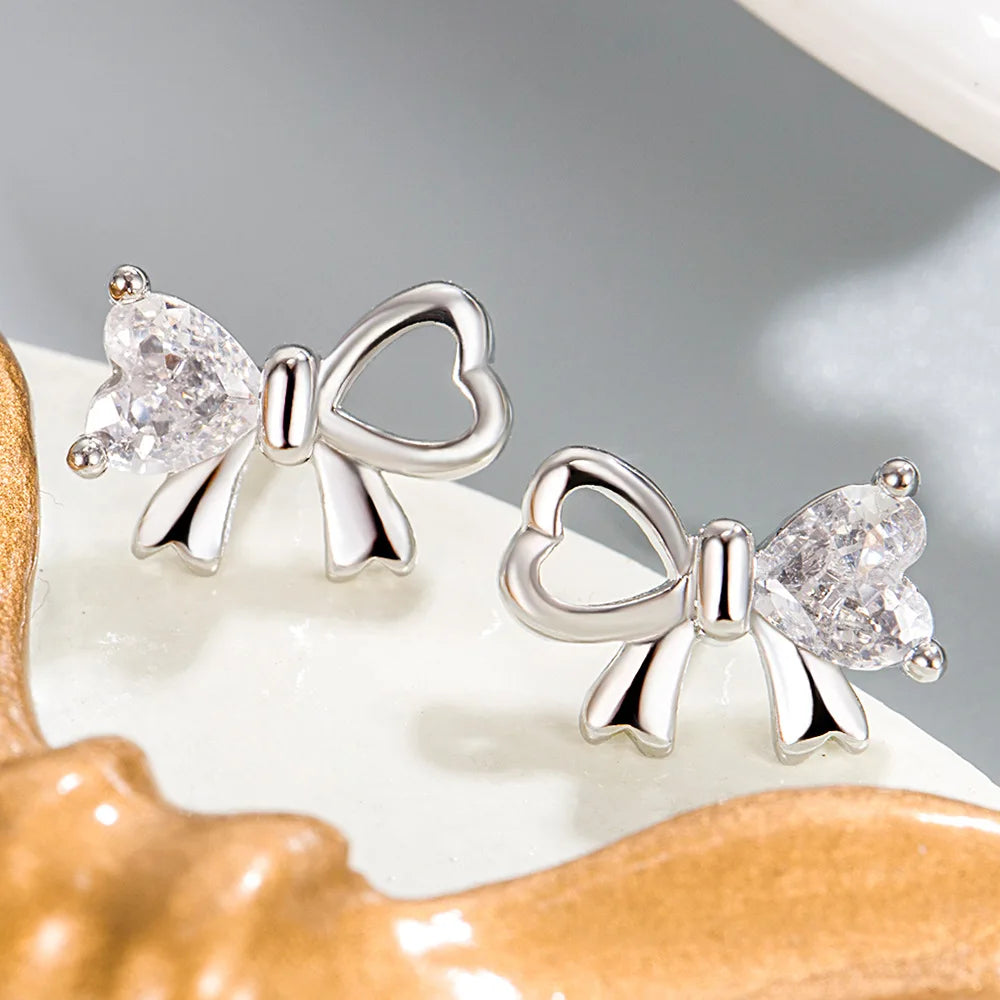925 Sterling Silver Crystal Zircon Stud Earrings
