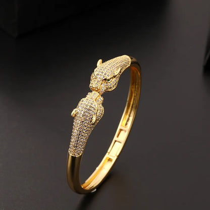 Leopard Zircon Cuff Bracelet