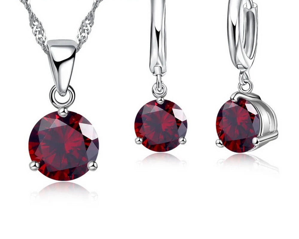 925 Silver Classic Crystal Jewelry Set