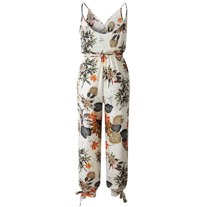 Bohemian Floral Print Summer Jumpsuit