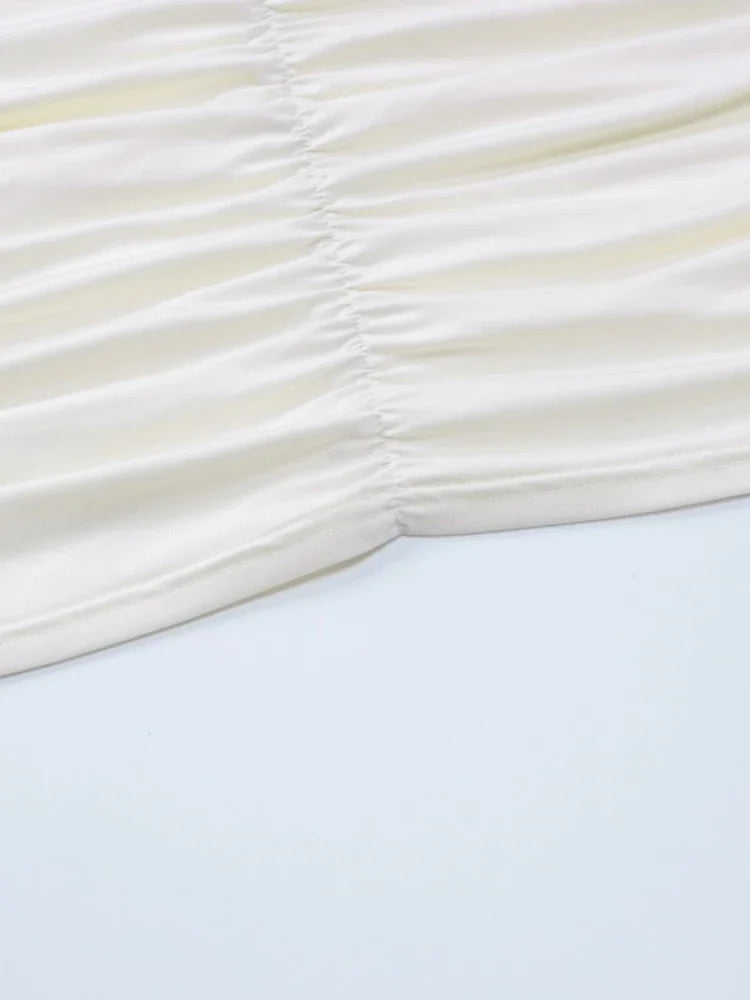 CLO062DJ
 Fashion Sexy Off Shoulder Long Sleeve Folds Short Dress Autumn Woman Clothes Slash Neck Ruched Tunics Party Club Dresses - Klixstore