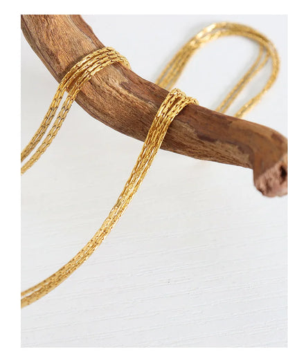 18k Gold Multi-Layer Chain Choker for Women