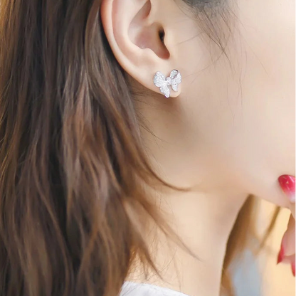 925 Sterling Silver Bow Stud Earrings for Women