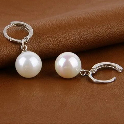 925 Sterling Silver Freshwater Pearl Hoop Earrings for Women