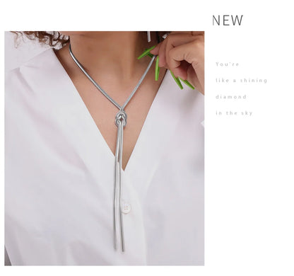 18k Gold Knotted Snake Chain Jewelry Set for Women