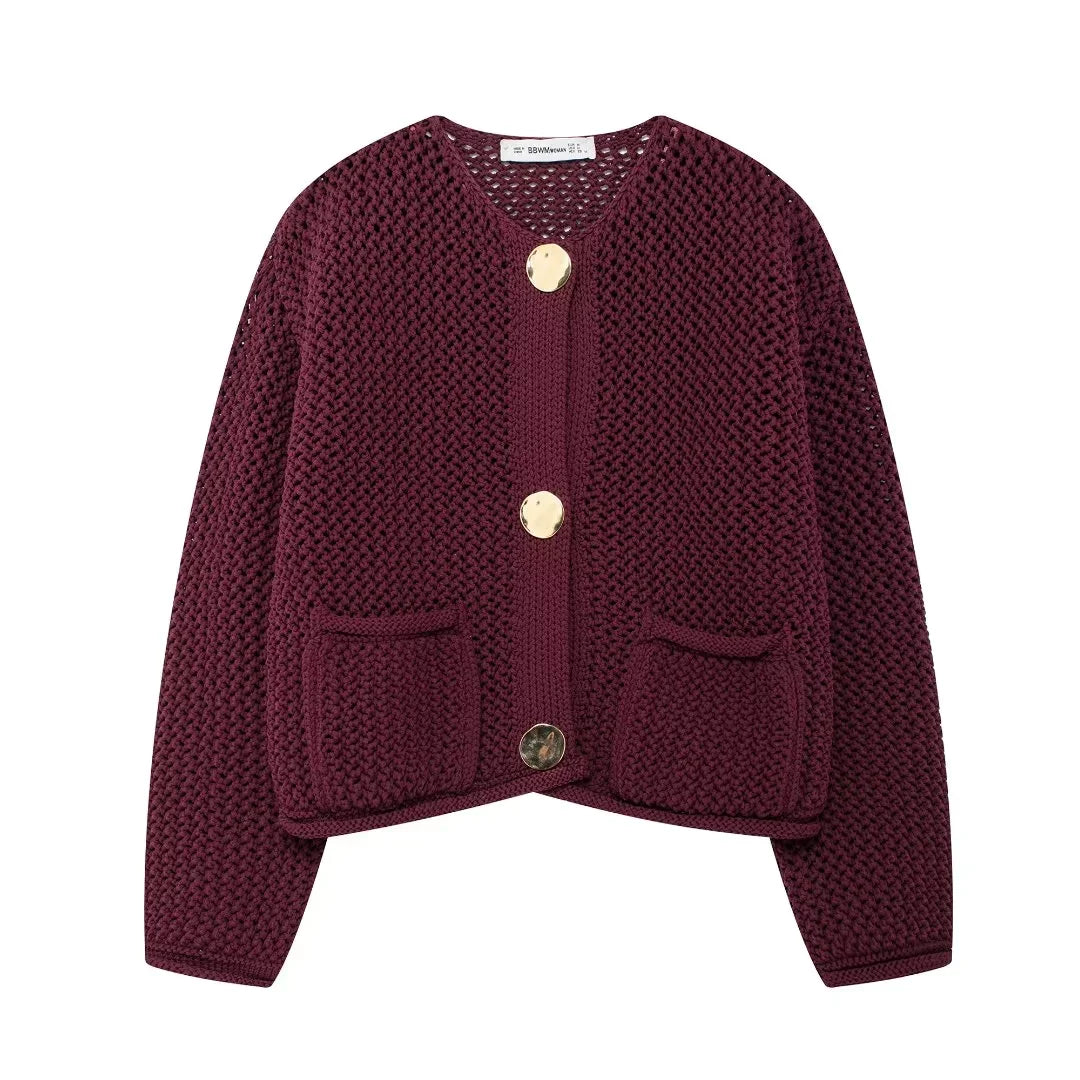 Knitted Button Cardigan for Women