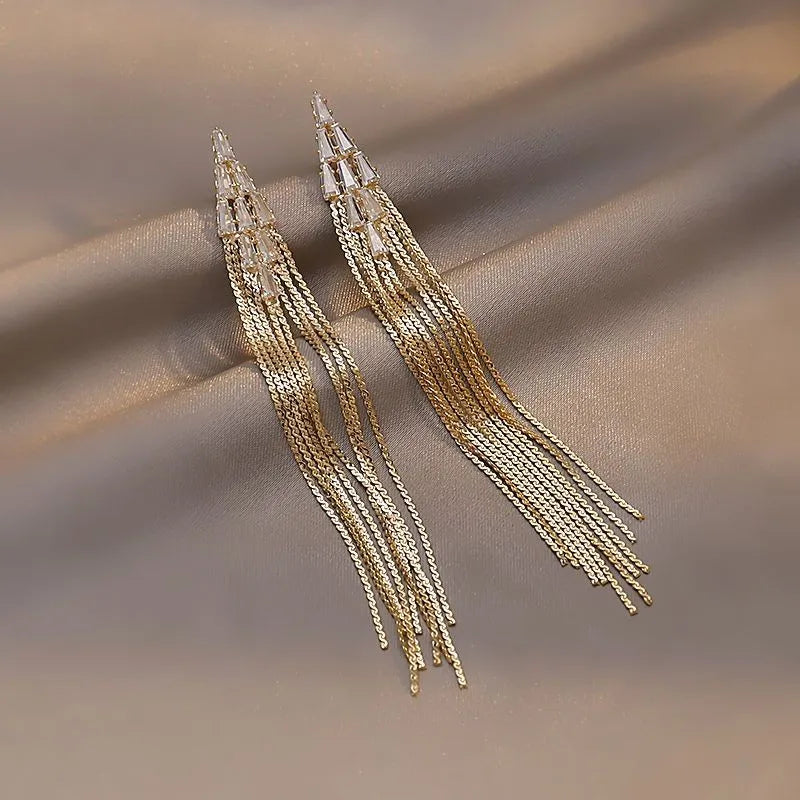 Square Patchwork Long Earrings