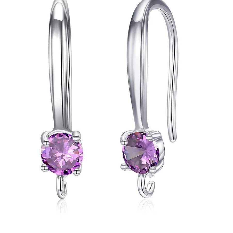 925 Sterling Silver Geometric CZ Dangle Earrings for Women