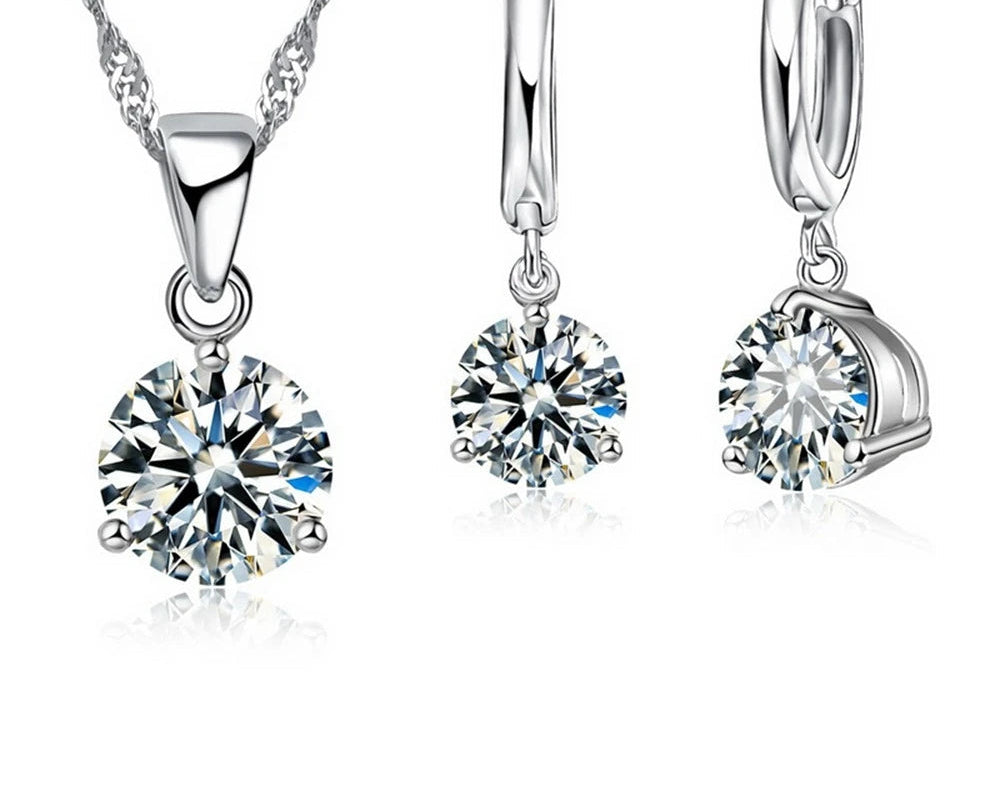 925 Silver Classic Crystal Jewelry Set