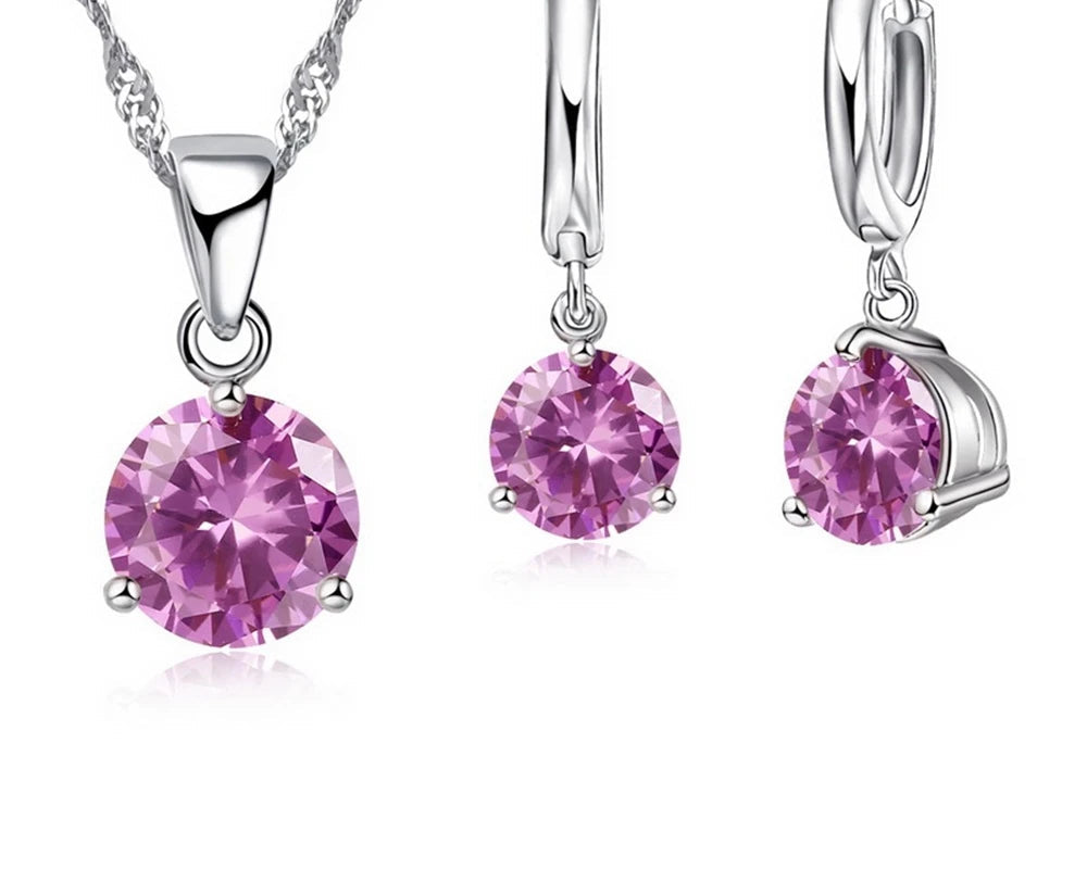 925 Silver Classic Crystal Jewelry Set