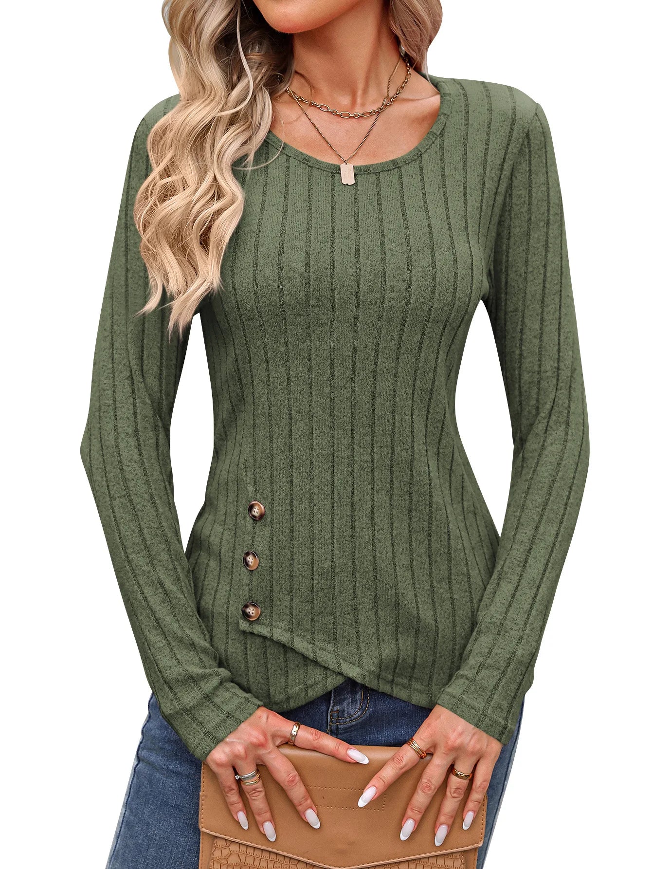 Waist Cinched Long Sleeve Top