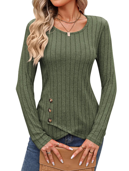 Waist Cinched Long Sleeve Top
