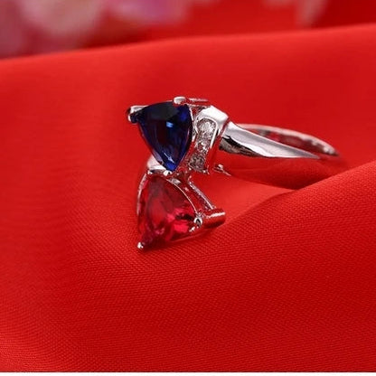  Blue Rose  Ring  Bridal Wedding Engagement Jewelry