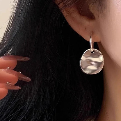 925 Silver Simple Style Circle Earrings