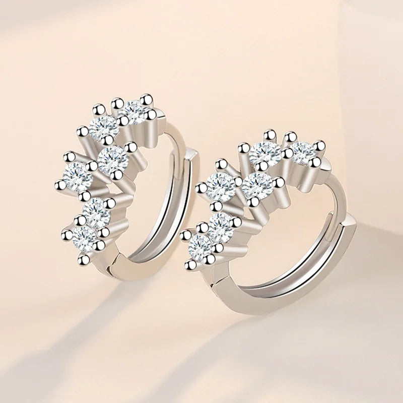 925 Sterling Silver Original Charm Double Hoop Earrings