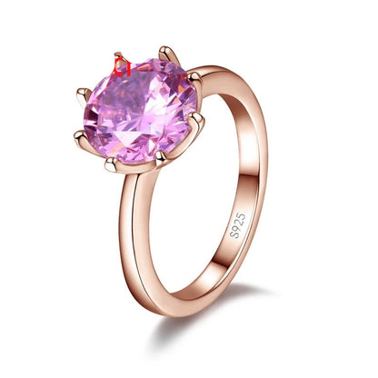 925 Sterling Silver Cubic Zirconia Engagement Ring