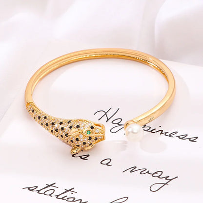 Leopard Diamond Bangle Bracelet
