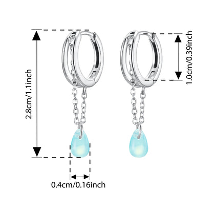 Earrings Blue Glass