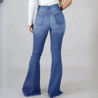 Women’s High Waist Ripped Flared Jeans