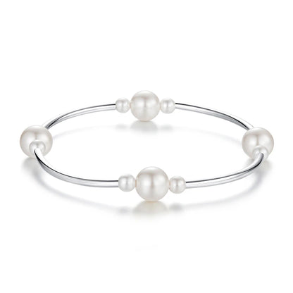 Elegant 925 Silver Adjustable Pearl Bracelet