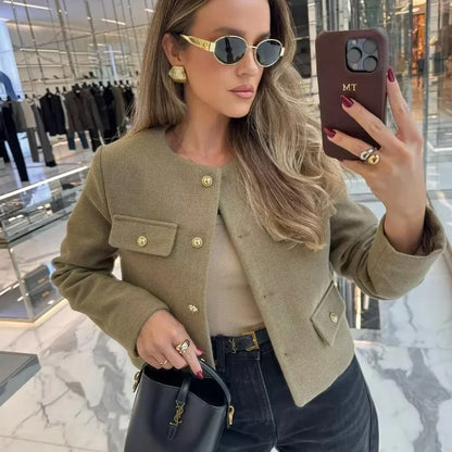 Elegant Cropped Winter Jacket for Women