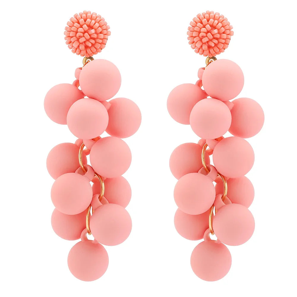 Colored Acrylic Ball Pendant Earrings