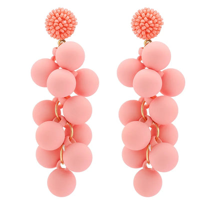 Colored Acrylic Ball Pendant Earrings