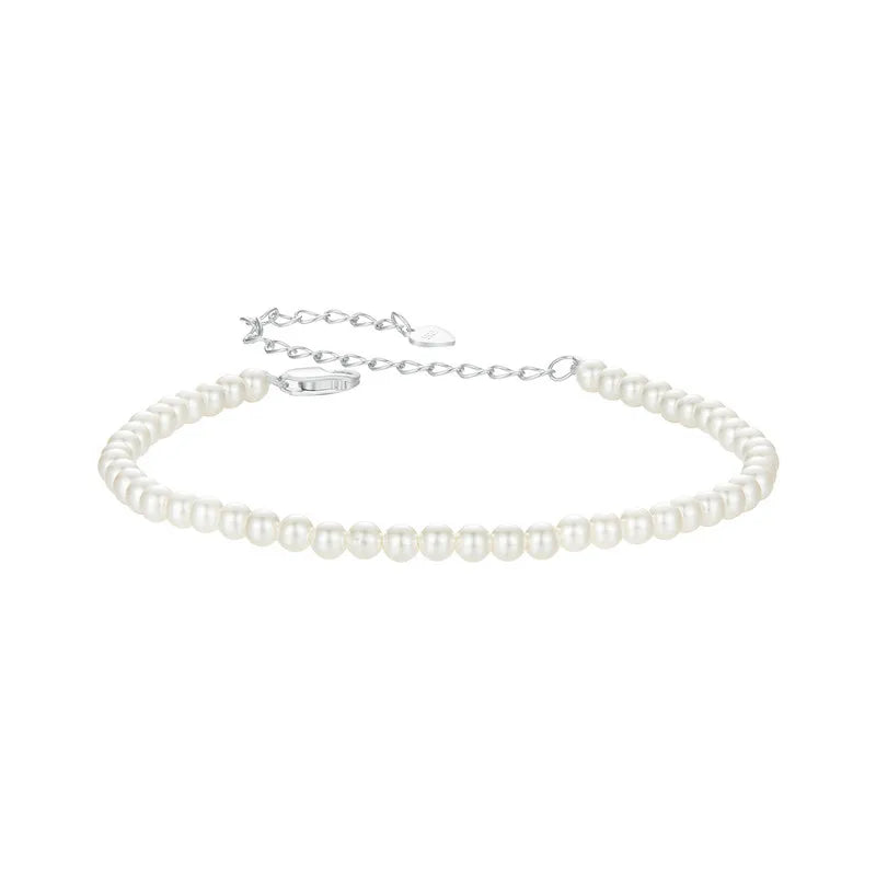 Elegant 925 Silver Shell Pearl Bracelet