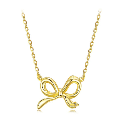 Gold Plated Bowknot Chain Necklace